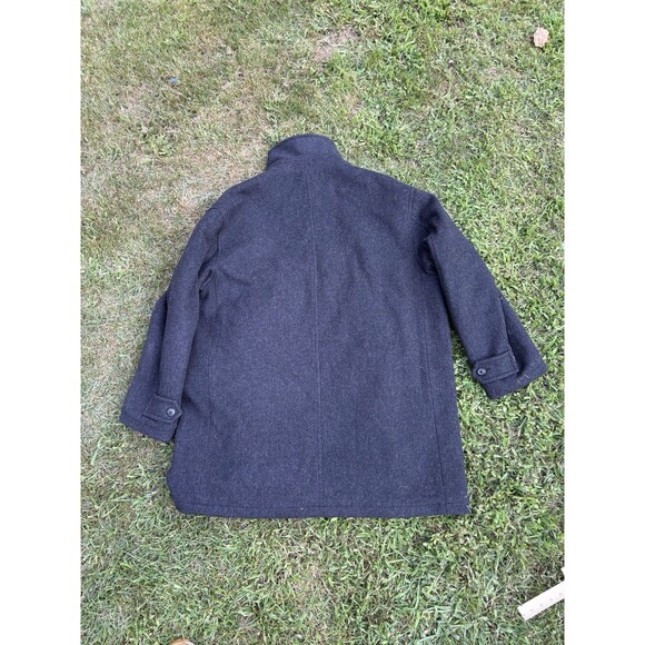 LL Bean Coat Mens XL 100% Wool Jacket Quilt Lined Thinsulate Button Zip Gray - Picture 5 of 9